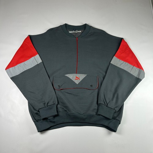 Vintage puma grey red zip - vintage,